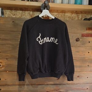 Frame Denim Black Crewneck Sweatshirt